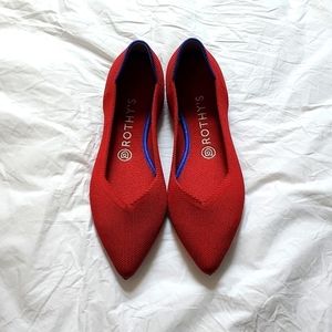NWOT Red Rothy's Point Flats Size 8.5